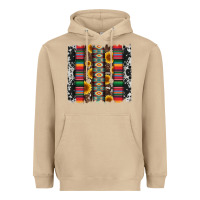 Mushroom cowhıde aztec serape wıth leopard and sunflowers brushstroke Heavyweight Hoodie - Artiststas