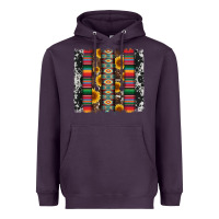 Plum cowhıde aztec serape wıth leopard and sunflowers brushstroke Heavyweight Hoodie - Artiststas