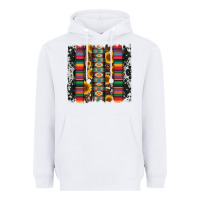 White cowhıde aztec serape wıth leopard and sunflowers brushstroke Heavyweight Hoodie - Artiststas