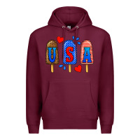 Burgundy usa popsicles Premium Hoodie - BundleAndBundleShop