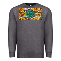 Charcoal Heather gemtone and sunflowers license plate Premium Sweatshirt - Artiststas