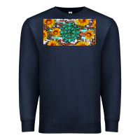 Navy gemtone and sunflowers license plate Premium Sweatshirt - Artiststas