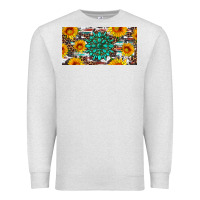 Oatmeal Heather gemtone and sunflowers license plate Premium Sweatshirt - Artiststas
