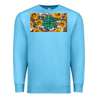 Ocean Blue gemtone and sunflowers license plate Premium Sweatshirt - Artiststas