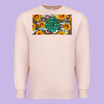 Gemtone And Sunflowers License Plate Premium Sweatshirt Designed By Artiststas