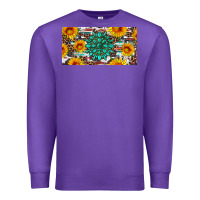 Purple gemtone and sunflowers license plate Premium Sweatshirt - Artiststas