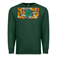 Sports Green gemtone and sunflowers license plate Premium Sweatshirt - Artiststas