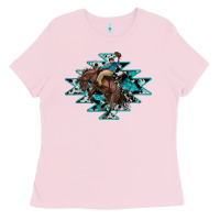 Bubblegum Pink western cowboy Ladies Tee - RanaPortraitStore