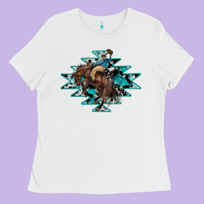 Western Cowboy Ladies Tee Designed By Ranaportraitstore