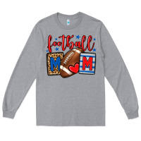 Heather Grey Football mom red and blue team color mother's day Long Sleeve Tee - HowdyJamesFarm