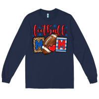 Navy Football mom red and blue team color mother's day Long Sleeve Tee - HowdyJamesFarm
