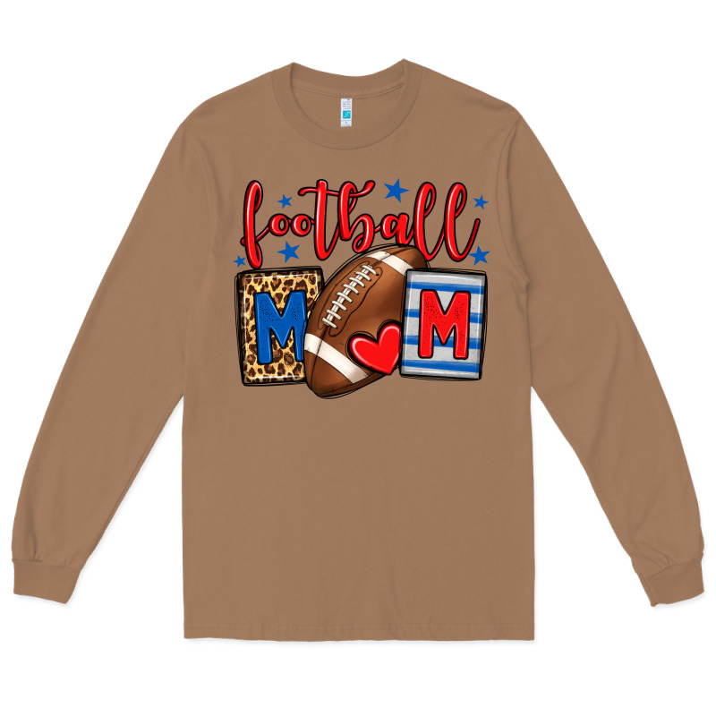 Football Mom Red And Blue Team Color Mother's Day Long Sleeve Tee by HowdyJamesFarm | Teevron