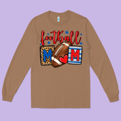 Football Mom Red And Blue Team Color Mother's Day Long Sleeve Tee Designed By Howdyjamesfarm