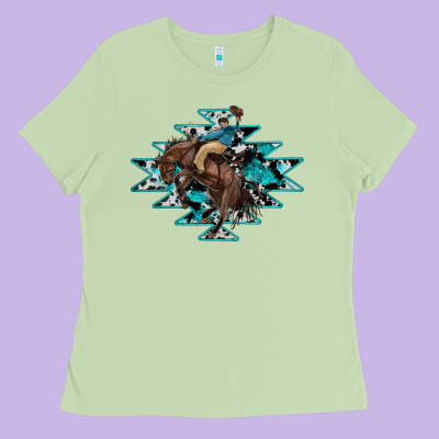 Western Cowboy Ladies Tee Designed By Ranaportraitstore