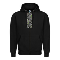 Black zebra Zipper Hoodie - LillyAllenDesigns