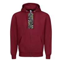 Burgundy zebra Zipper Hoodie - LillyAllenDesigns