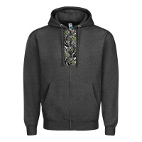 Charcoal Heather zebra Zipper Hoodie - LillyAllenDesigns
