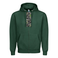 Sports Green zebra Zipper Hoodie - LillyAllenDesigns
