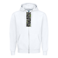 White zebra Zipper Hoodie - LillyAllenDesigns