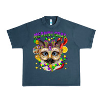 Midnight Navy meowdi gras mardi gras cat Urban Heavy Tee - CowGirlArtShop