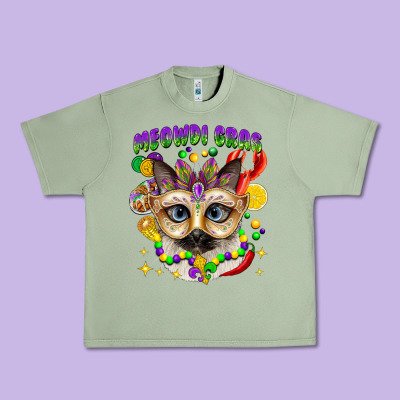 Meowdi Gras Mardi Gras Cat Urban Heavy Tee Designed By Cowgirlartshop