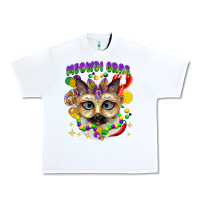 White meowdi gras mardi gras cat Urban Heavy Tee - CowGirlArtShop