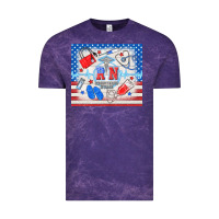 Cloud Purple American memorial day rn registered nurse Vintage Tee - TumblerDesignByShophia
