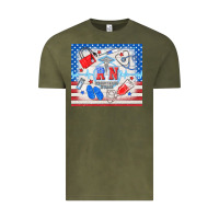 Vintage Olive American memorial day rn registered nurse Vintage Tee - TumblerDesignByShophia