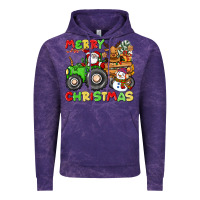 Cloud Purple merry christmas crew tractor Vintage Hoodie - CowGirlArtShop