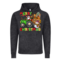 Vintage Black merry christmas crew tractor Vintage Hoodie - CowGirlArtShop