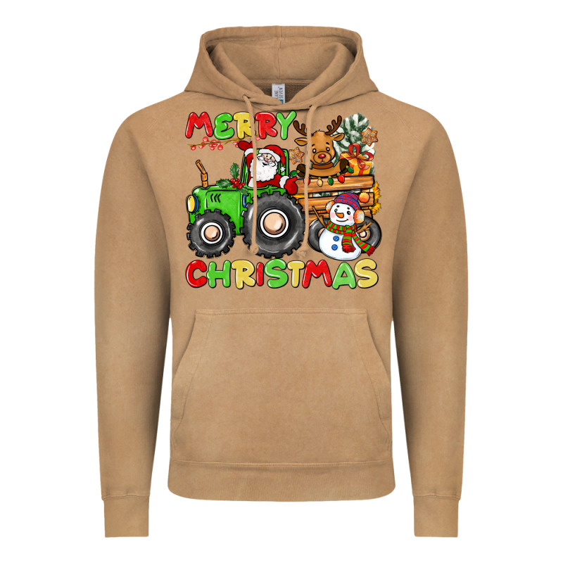 Merry Christmas Crew Tractor Vintage Hoodie by CowGirlArtShop | Teevron
