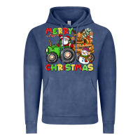 Vintage Denim merry christmas crew tractor Vintage Hoodie - CowGirlArtShop