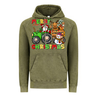 Vintage Olive merry christmas crew tractor Vintage Hoodie - CowGirlArtShop