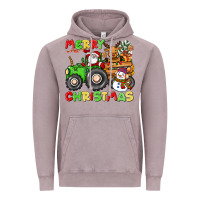 Vintage Zinc merry christmas crew tractor Vintage Hoodie - CowGirlArtShop