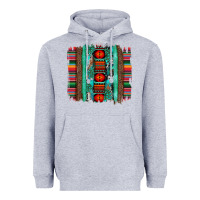 Heather Grey serape aztec leopard and turquoise glitter with gemstone brushstroke Heavyweight Hoodie - Artiststas