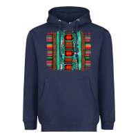 Navy serape aztec leopard and turquoise glitter with gemstone brushstroke Heavyweight Hoodie - Artiststas