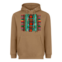 Toasted Coconut serape aztec leopard and turquoise glitter with gemstone brushstroke Heavyweight Hoodie - Artiststas