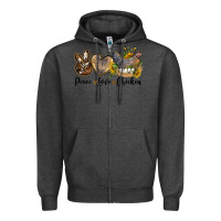 Charcoal Heather peace love chicken Zipper Hoodie - LillyAllenDesigns