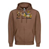 Chestnut peace love chicken Zipper Hoodie - LillyAllenDesigns