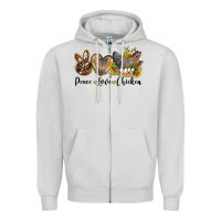 Dove Grey peace love chicken Zipper Hoodie - LillyAllenDesigns
