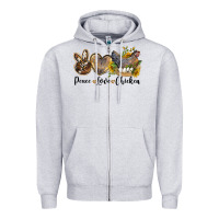 Heather Grey peace love chicken Zipper Hoodie - LillyAllenDesigns