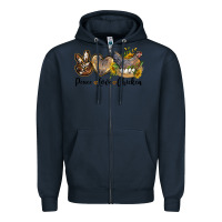 Navy peace love chicken Zipper Hoodie - LillyAllenDesigns