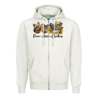 Peace Love Chicken Zipper Hoodie | Teevron