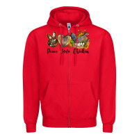 Red peace love chicken Zipper Hoodie - LillyAllenDesigns