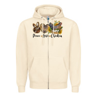 Sandshell peace love chicken Zipper Hoodie - LillyAllenDesigns