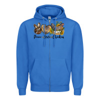 True Royal peace love chicken Zipper Hoodie - LillyAllenDesigns