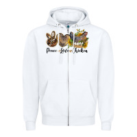 White peace love chicken Zipper Hoodie - LillyAllenDesigns