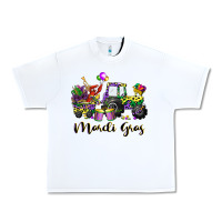 White mardi gras tractor Urban Heavy Tee - CowGirlArtShop