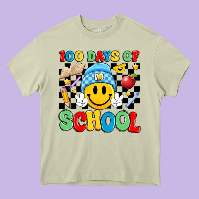 100 Days Of School Heavy Core Tee Designed By Artiststas