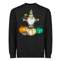 Black Happy Fall Heavyweight Sweatshirt - CowhideDigitalArt